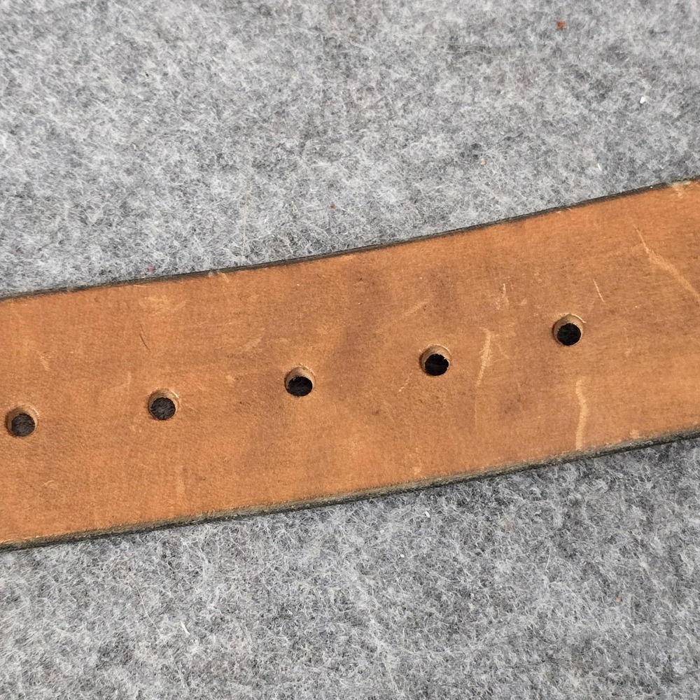 Vintage Jacobs Leather Belt Small Brown Cat Concho No Buckle USA CT 27.5" - Picture 10 of 16